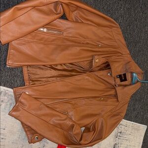 Brown Faux Leather Jacket
